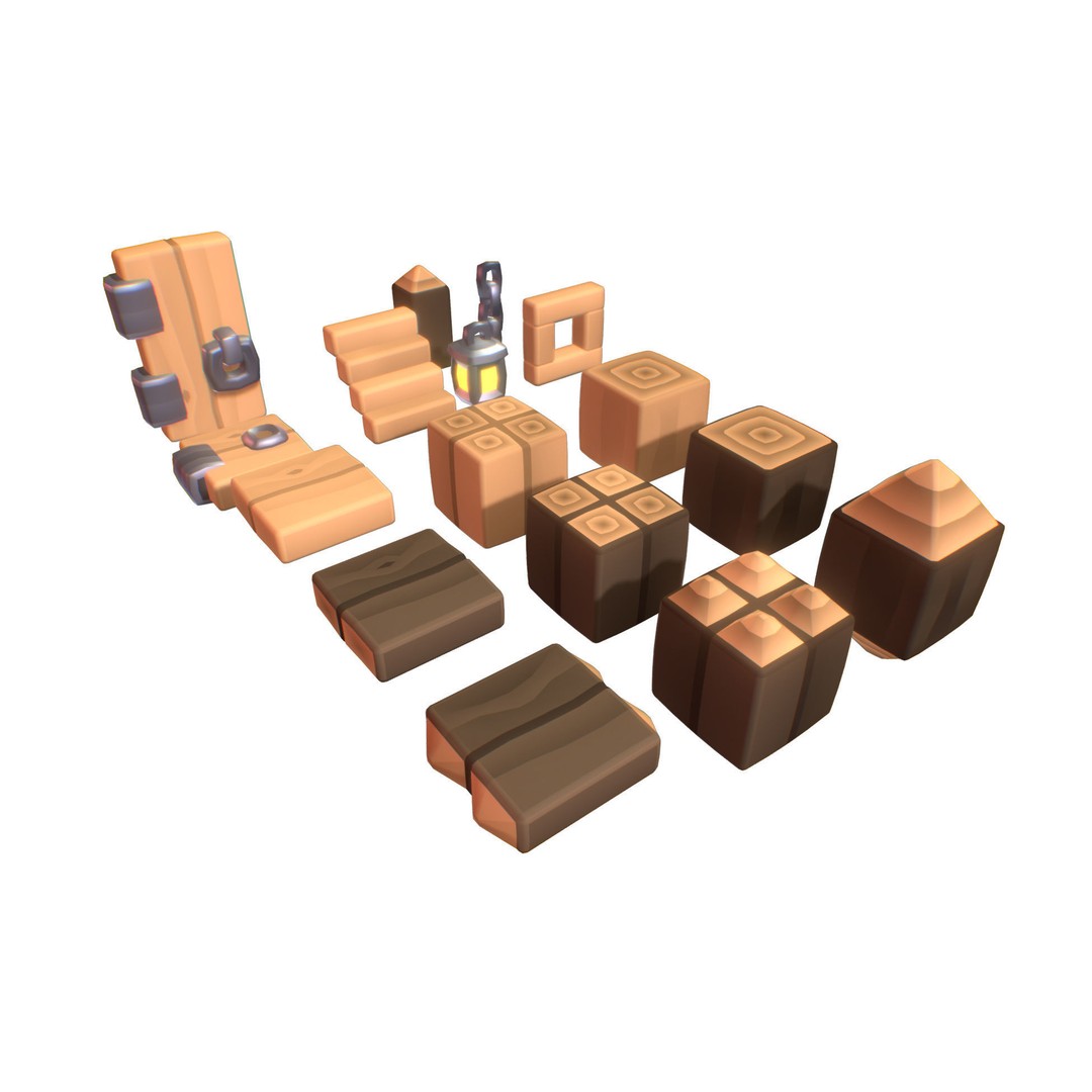 Cube World 3D Model – Low Poly Environment Building Blocks
