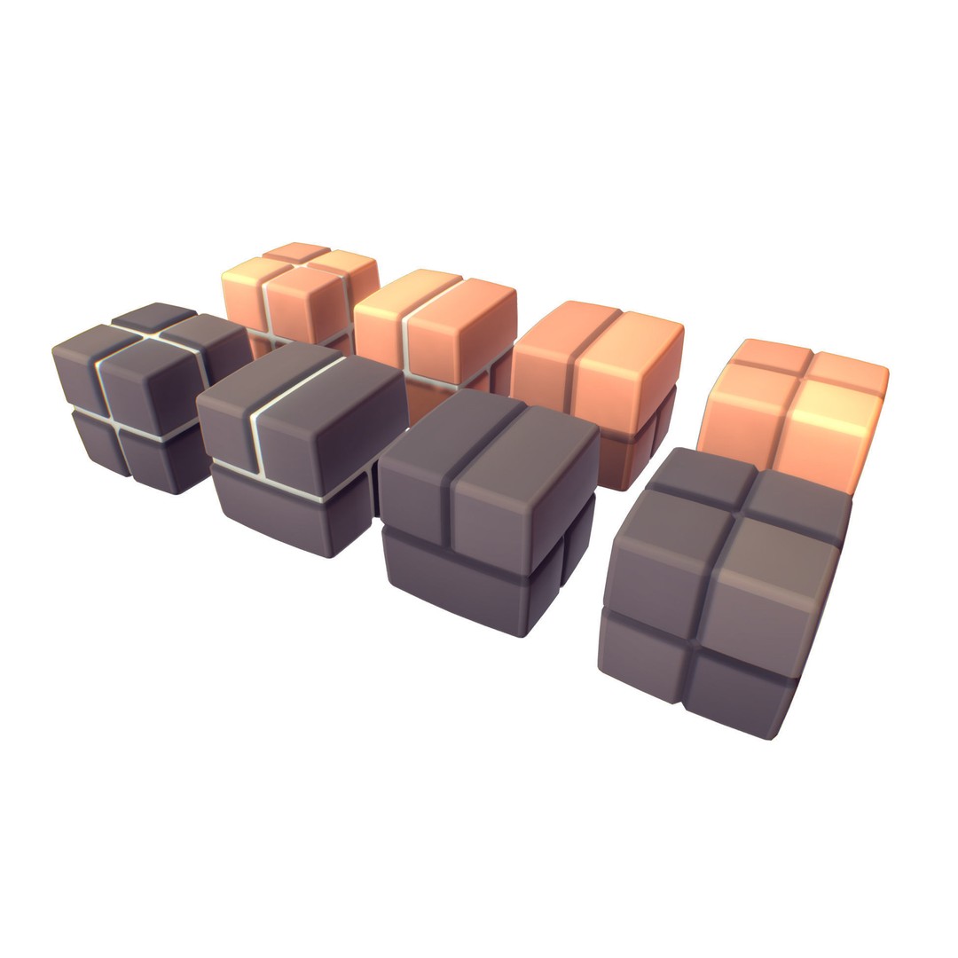 Cube World 3D Model – Low Poly Environment Building Blocks - View 10