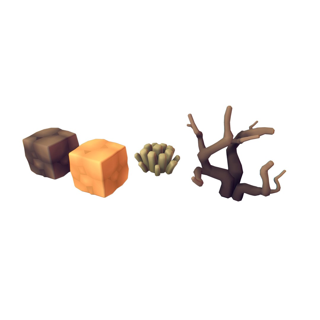 Cube World 3D Model – Low Poly Environment Building Blocks - View 14