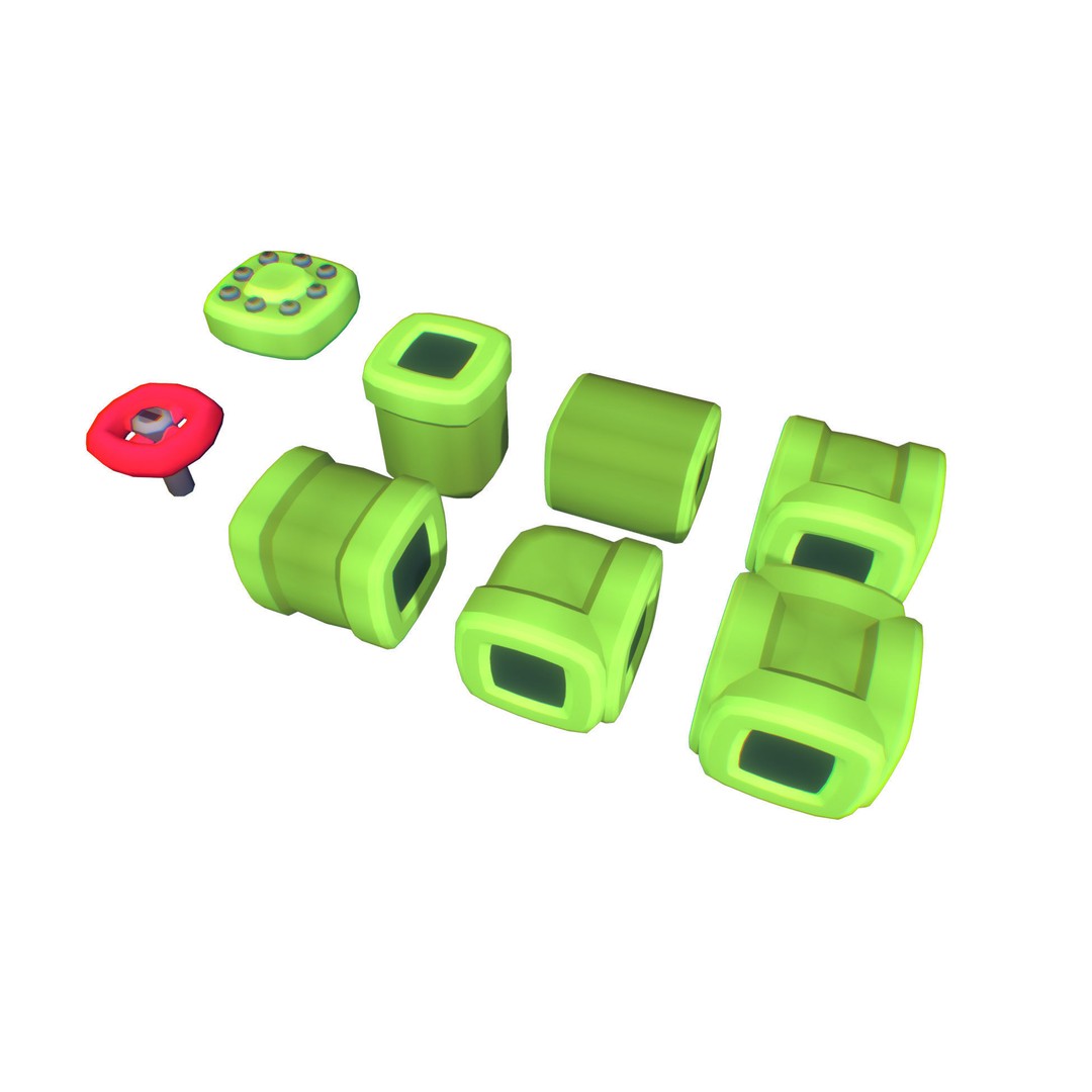 Cube World 3D Model – Low Poly Environment Building Blocks - View 21
