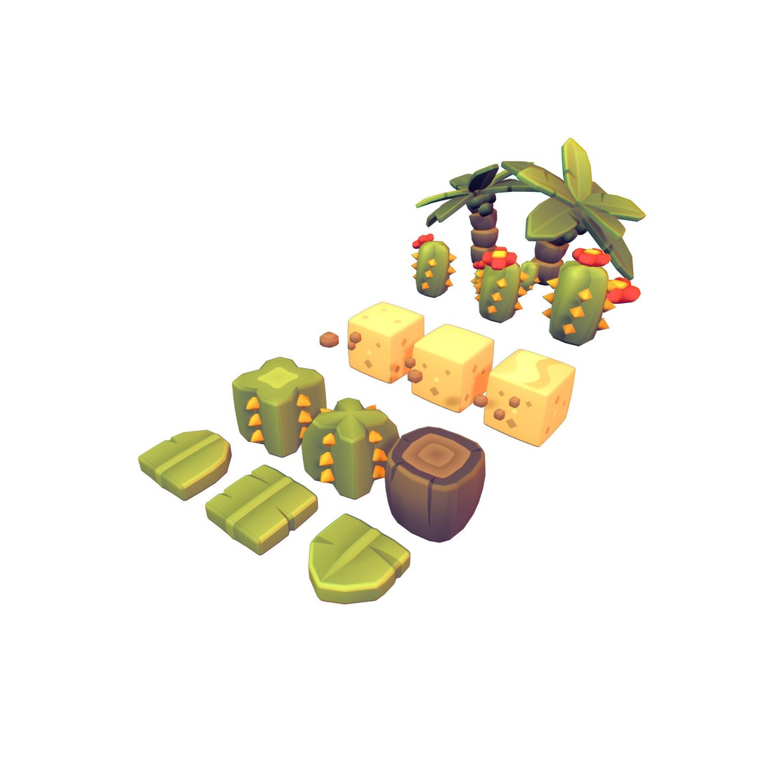 Cube World 3D Model – Low Poly Environment Building Blocks - View 24