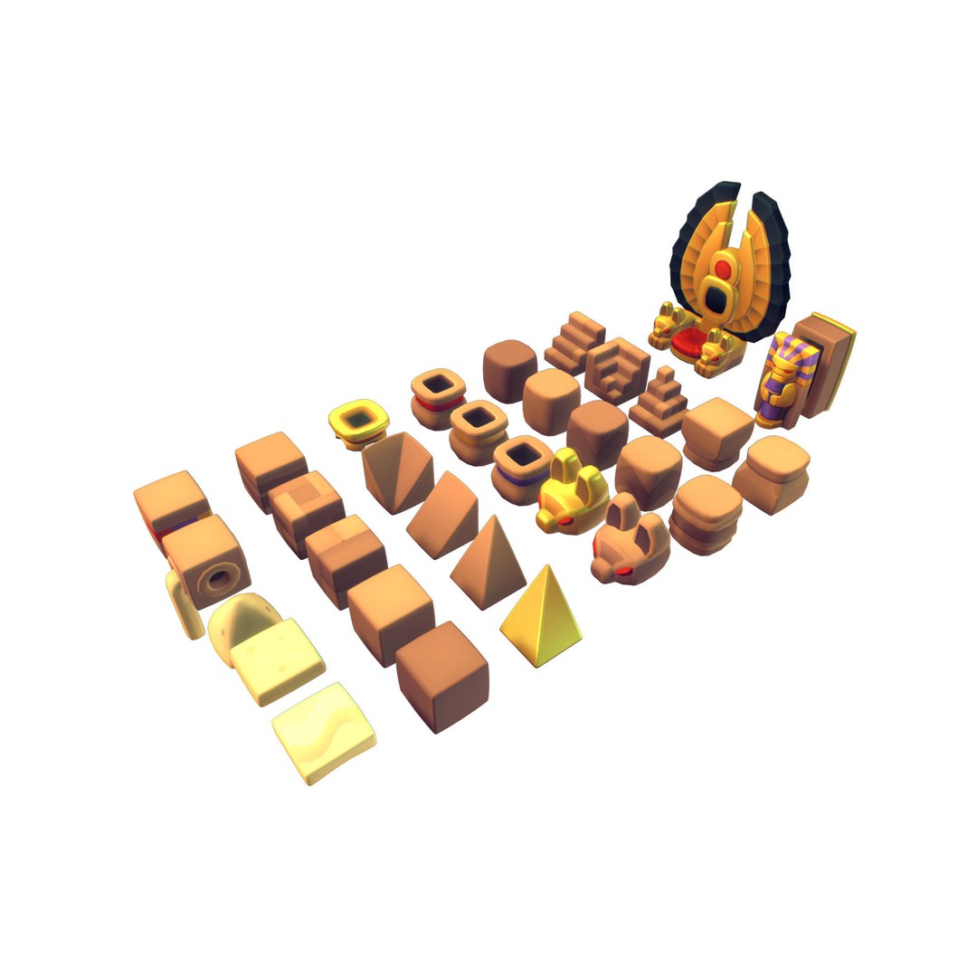 Cube World 3D Model – Low Poly Environment Building Blocks - View 25