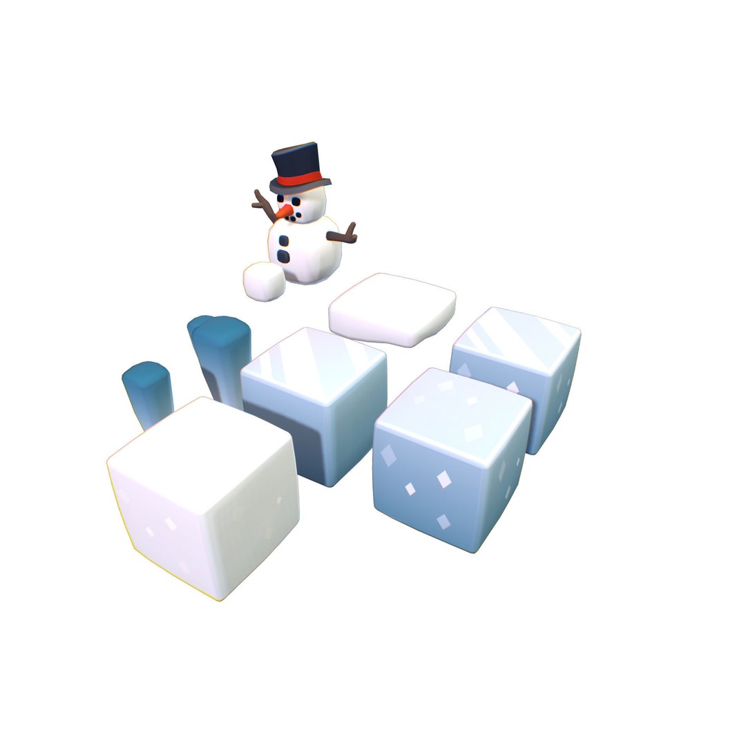 Cube World 3D Model – Low Poly Environment Building Blocks - View 26