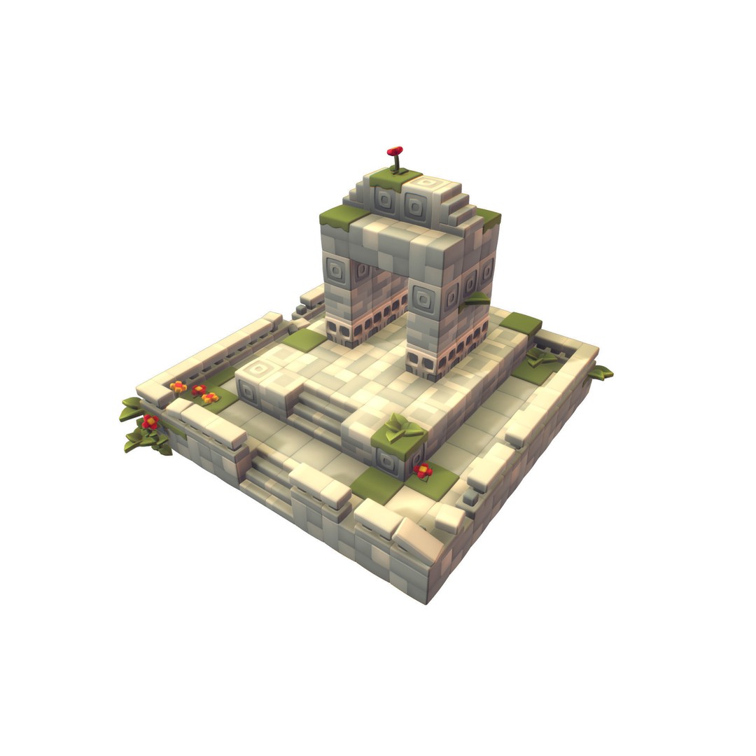 Cube World 3D Model – Low Poly Environment Building Blocks - View 27
