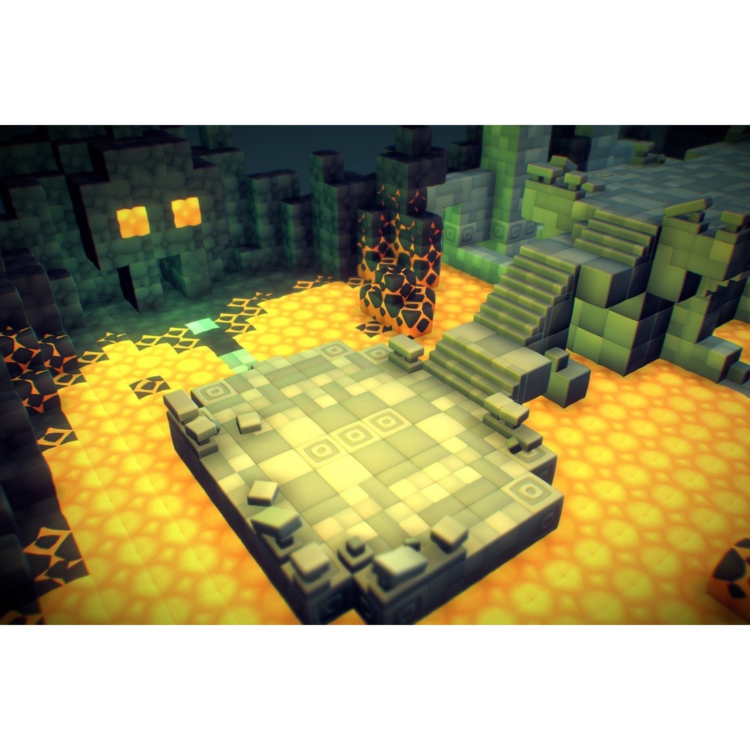 Cube World 3D Model – Low Poly Environment Building Blocks - View 4