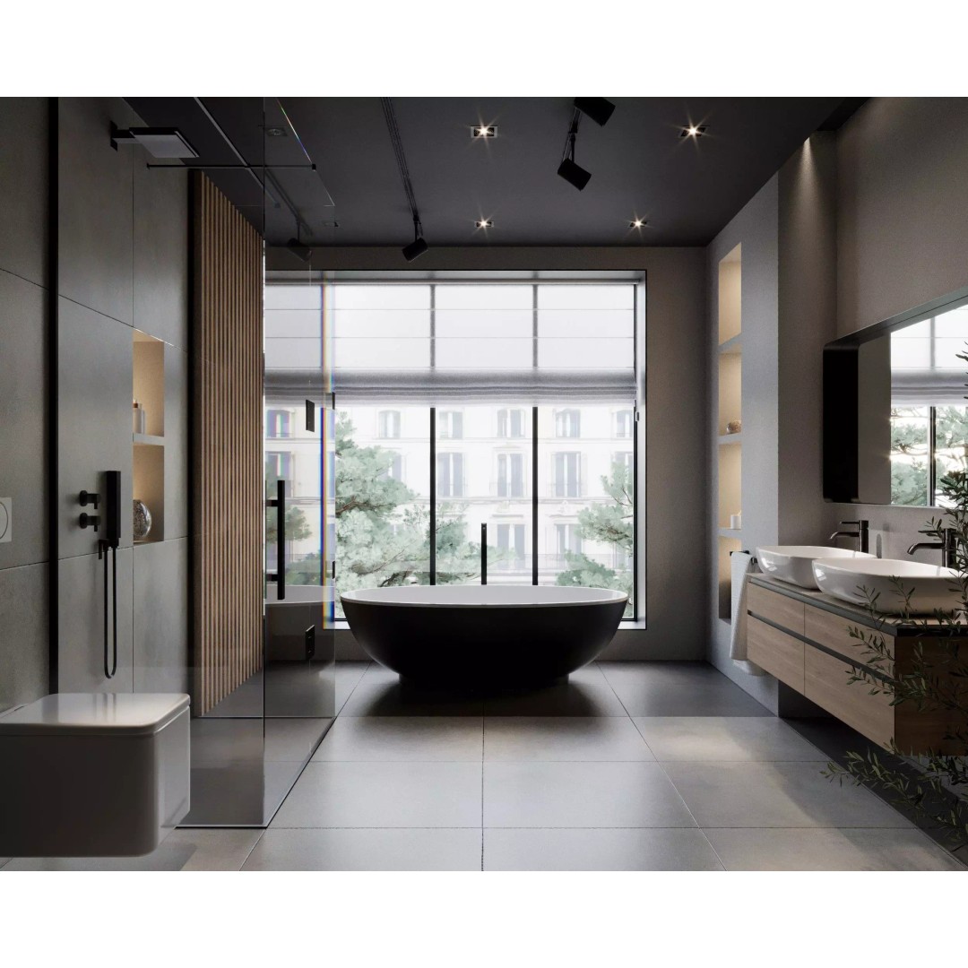 Modern Bathroom 3D Model – Realistic Interior Design, CORONA - View 2