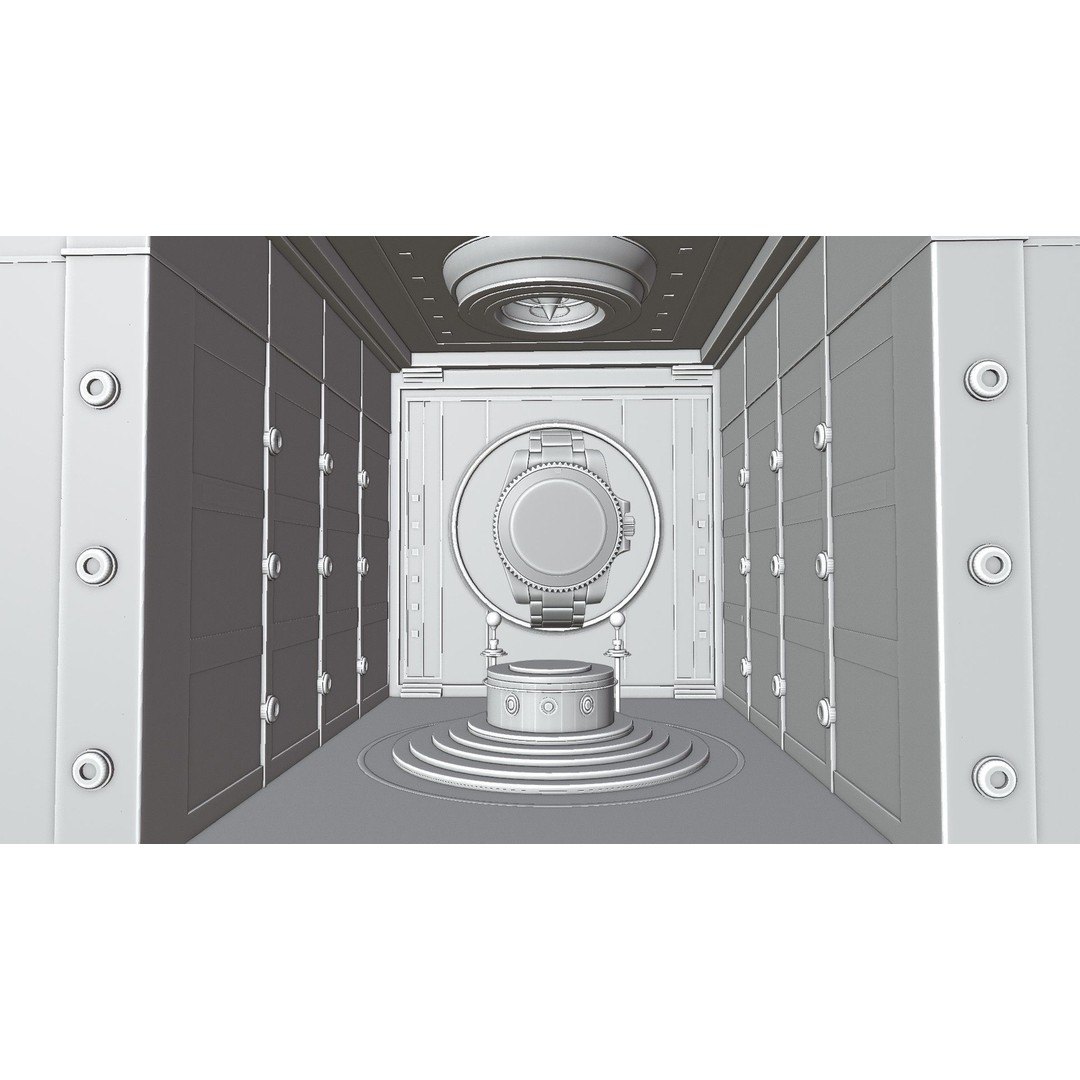 Vault Locker Room 3D Model – Low Poly PBR Game Asset, FBX