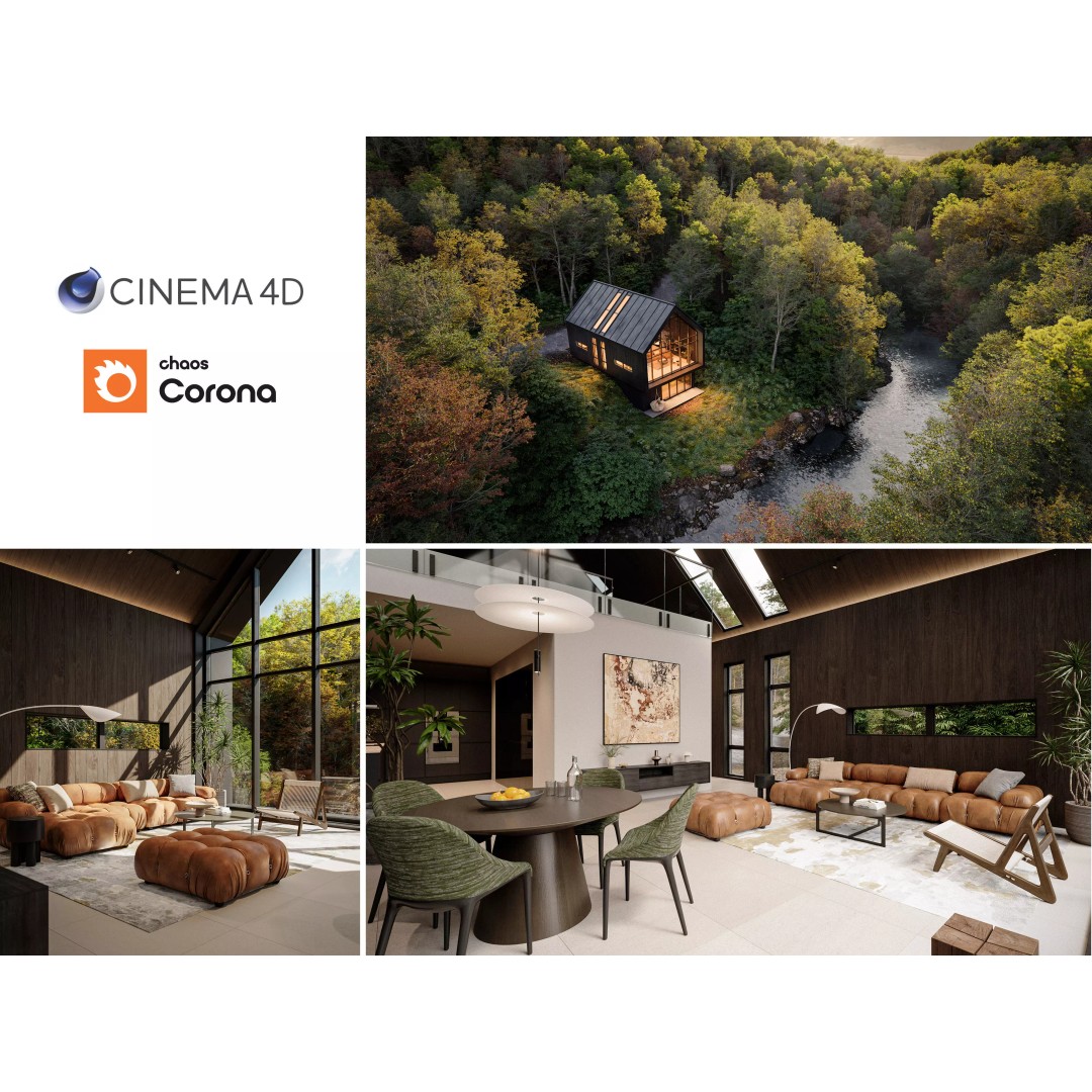 Cozy Villa 3D Model – Professional Interior Scene, Cinema 4D - View 2