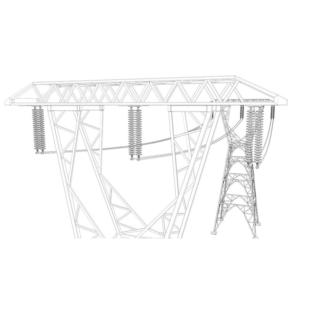 Electric Power Tower 3D Model – Realistic PBR Collection, FBX, OBJ