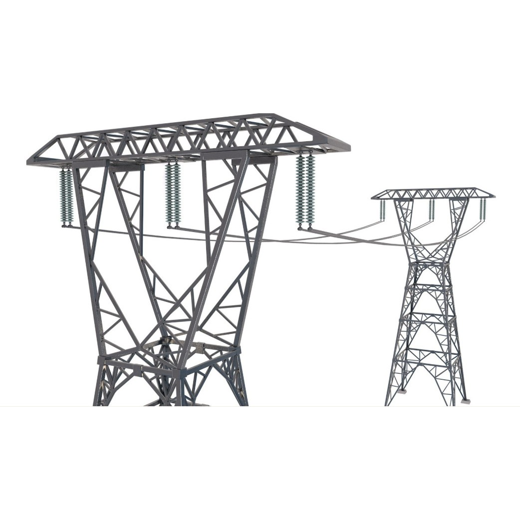 Electric Power Tower 3D Model – Realistic PBR Collection, FBX, OBJ - View 10