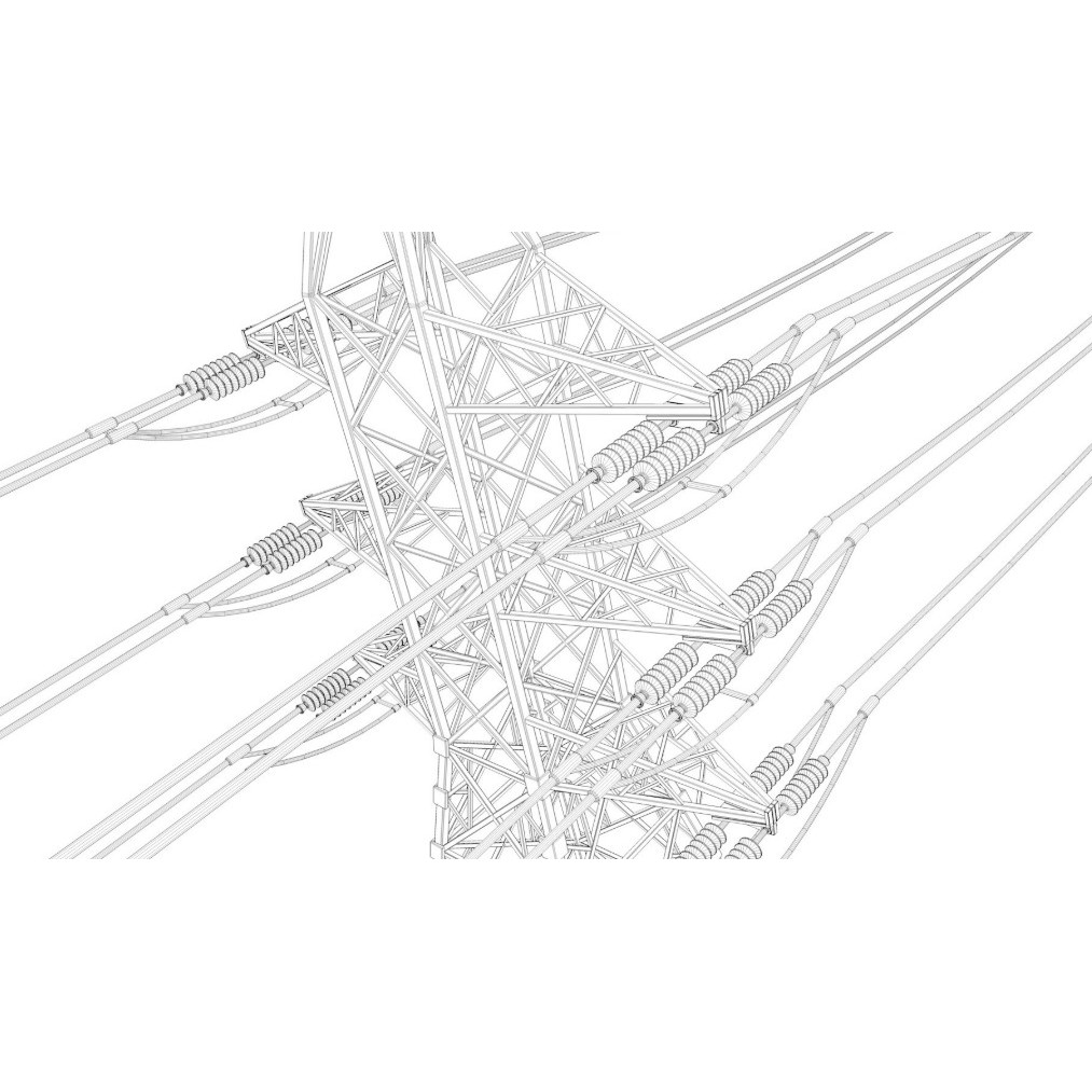 Electric Power Tower 3D Model – Realistic PBR Collection, FBX, OBJ - View 23