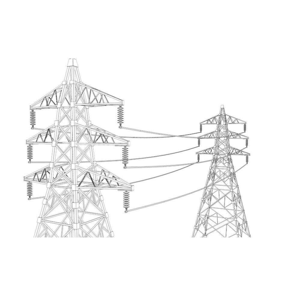 Electric Power Tower 3D Model – Realistic PBR Collection, FBX, OBJ - View 25