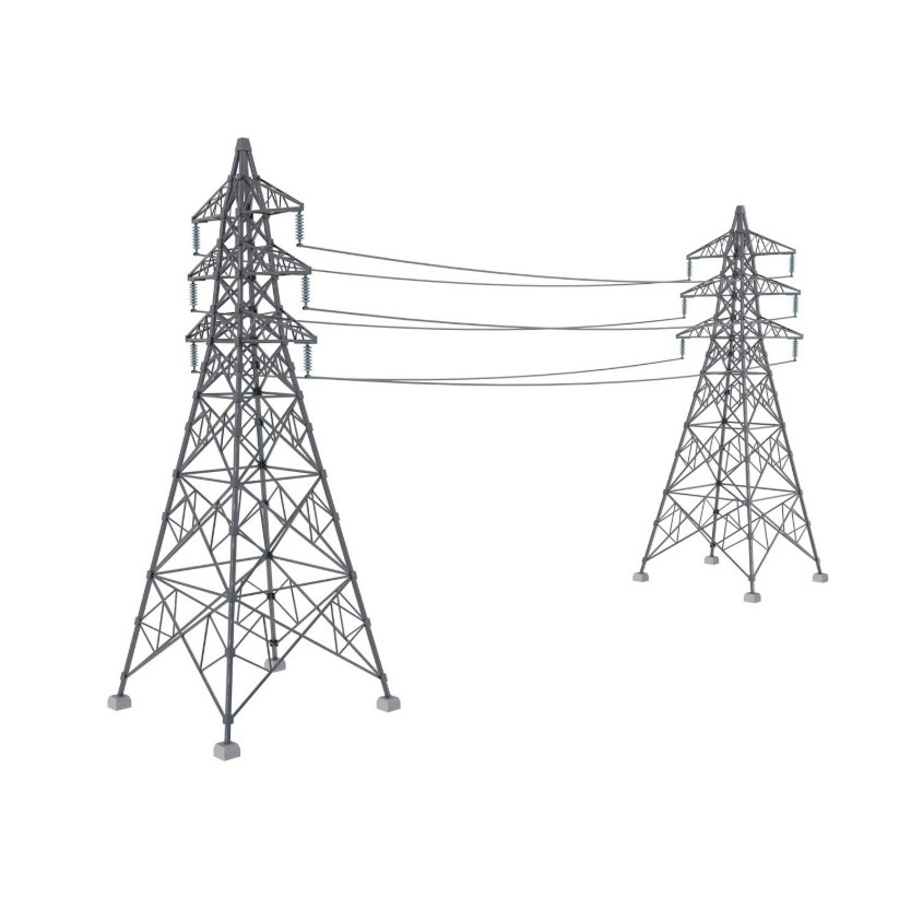 Electric Power Tower 3D Model – Realistic PBR Collection, FBX, OBJ - View 3