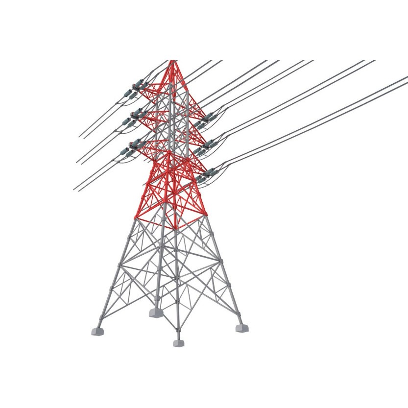 Electric Power Tower 3D Model – Realistic PBR Collection, FBX, OBJ - View 4