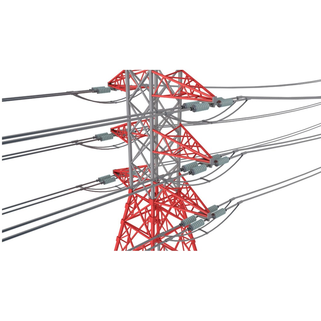 Electric Power Tower 3D Model – Realistic PBR Collection, FBX, OBJ - View 5