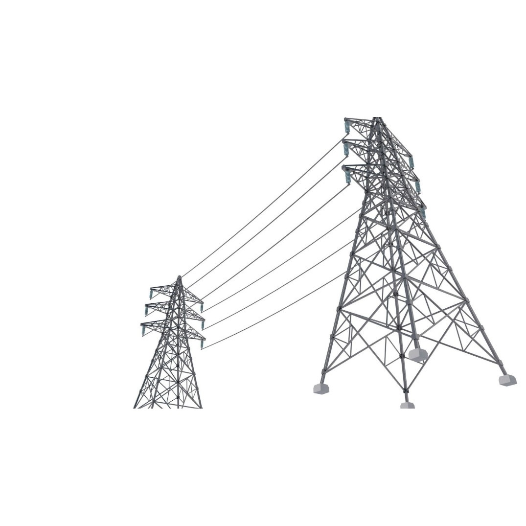 Electric Power Tower 3D Model – Realistic PBR Collection, FBX, OBJ - View 7