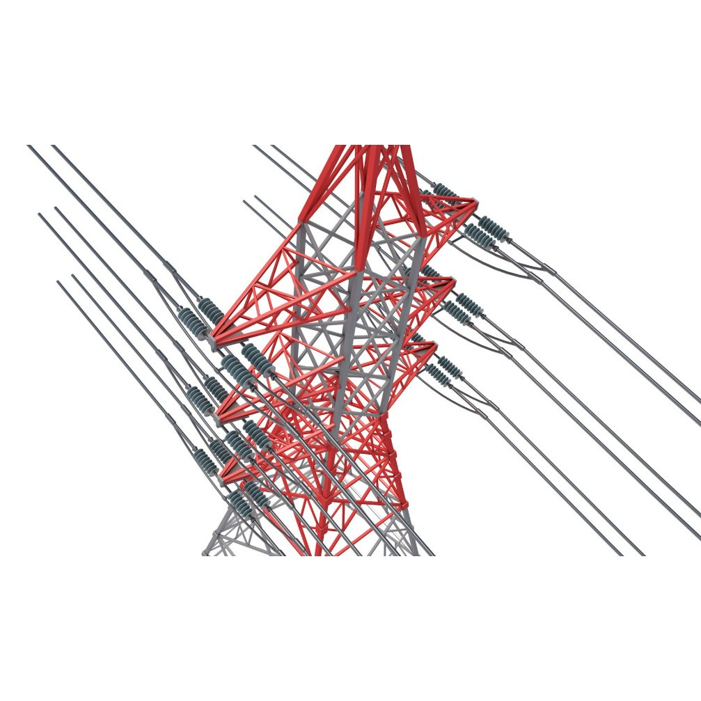 Electric Power Tower 3D Model – Realistic PBR Collection, FBX, OBJ - View 8