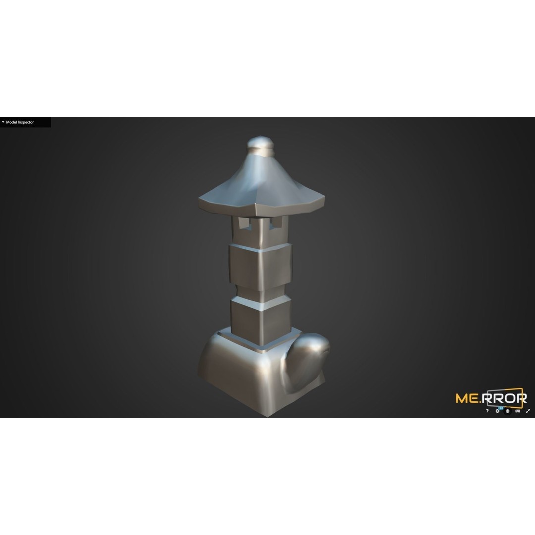 Stone Turtle Lantern 3D Model – Low Poly Asian Lighting Asset, FBX - View 11
