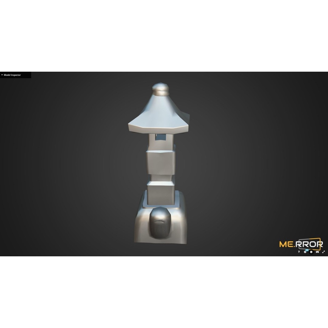 Stone Turtle Lantern 3D Model – Low Poly Asian Lighting Asset, FBX - View 7