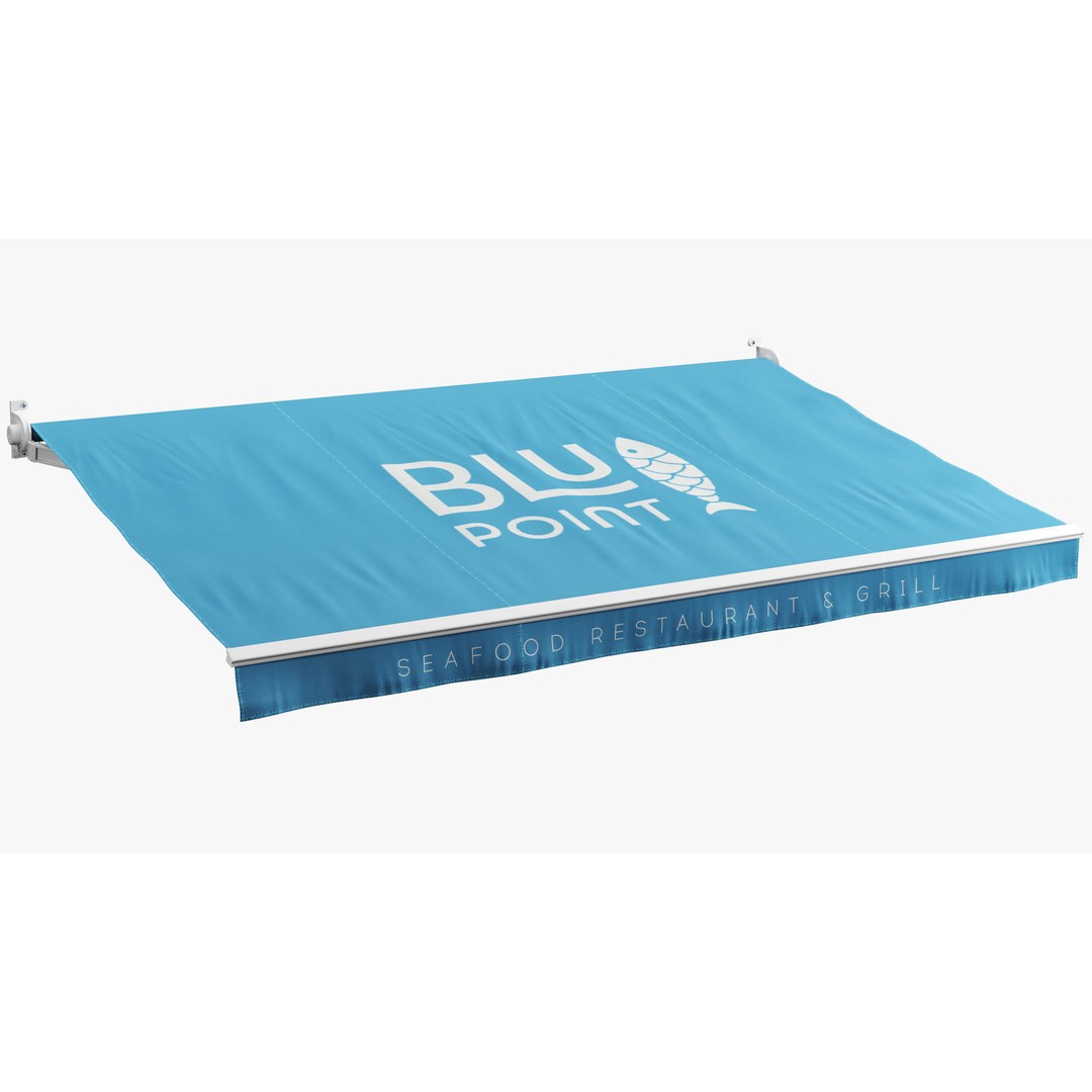 Seafood Restaurant Awnings 3D Model – Modern Canopy Set, FBX & OBJ - View 9