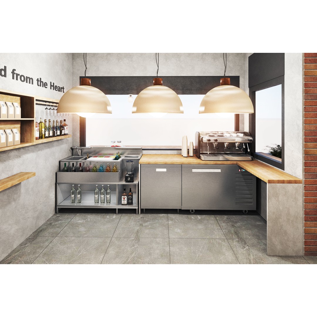 Cafe Restaurant 3D Model – Low Poly Interior & Exterior Design, OBJ - View 12