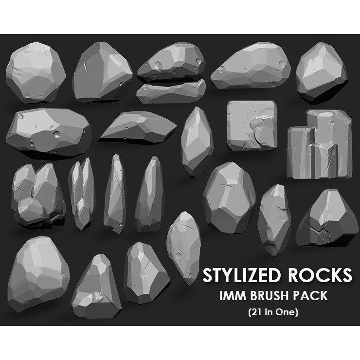 Stylized Environment Megapack 3D Model – Imm Brushes for Games - View 19
