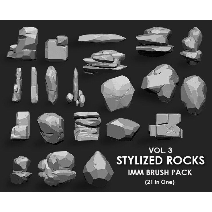 Stylized Environment Megapack 3D Model – Imm Brushes for Games - View 5