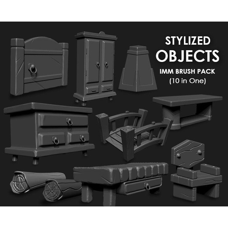 Stylized Environment Megapack 3D Model – Imm Brushes for Games - View 7