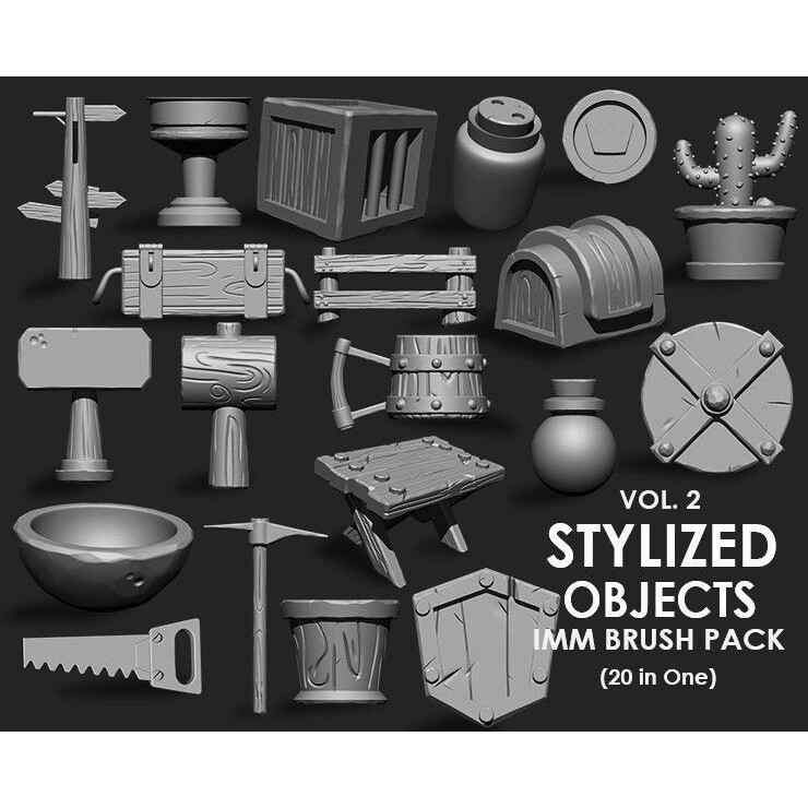 Stylized Environment Megapack 3D Model – Imm Brushes for Games - View 8