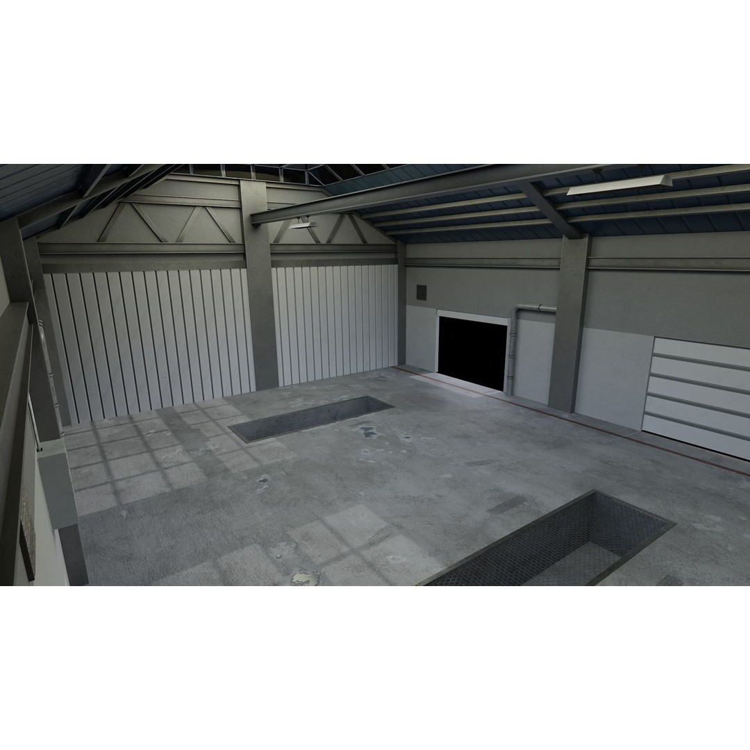 Car Garage Autoservice Building 3D Model – Low Poly Game-Ready Asset, FBX - View 4