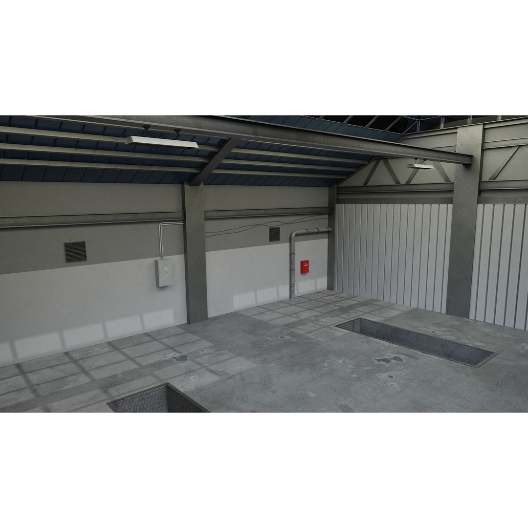 Car Garage Autoservice Building 3D Model – Low Poly Game-Ready Asset, FBX - View 9