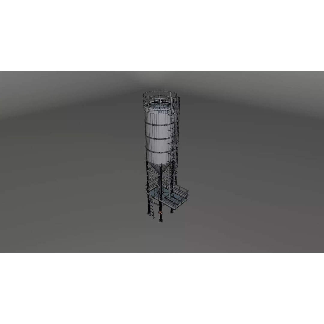Storage Silo 3D Model – Detailed Industrial Fixture, FBX