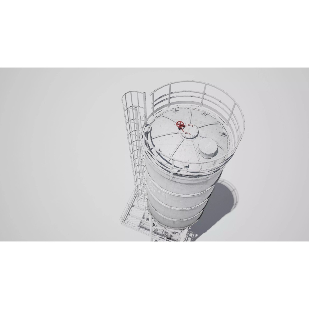 Storage Silo 3D Model – Detailed Industrial Fixture, FBX - View 5