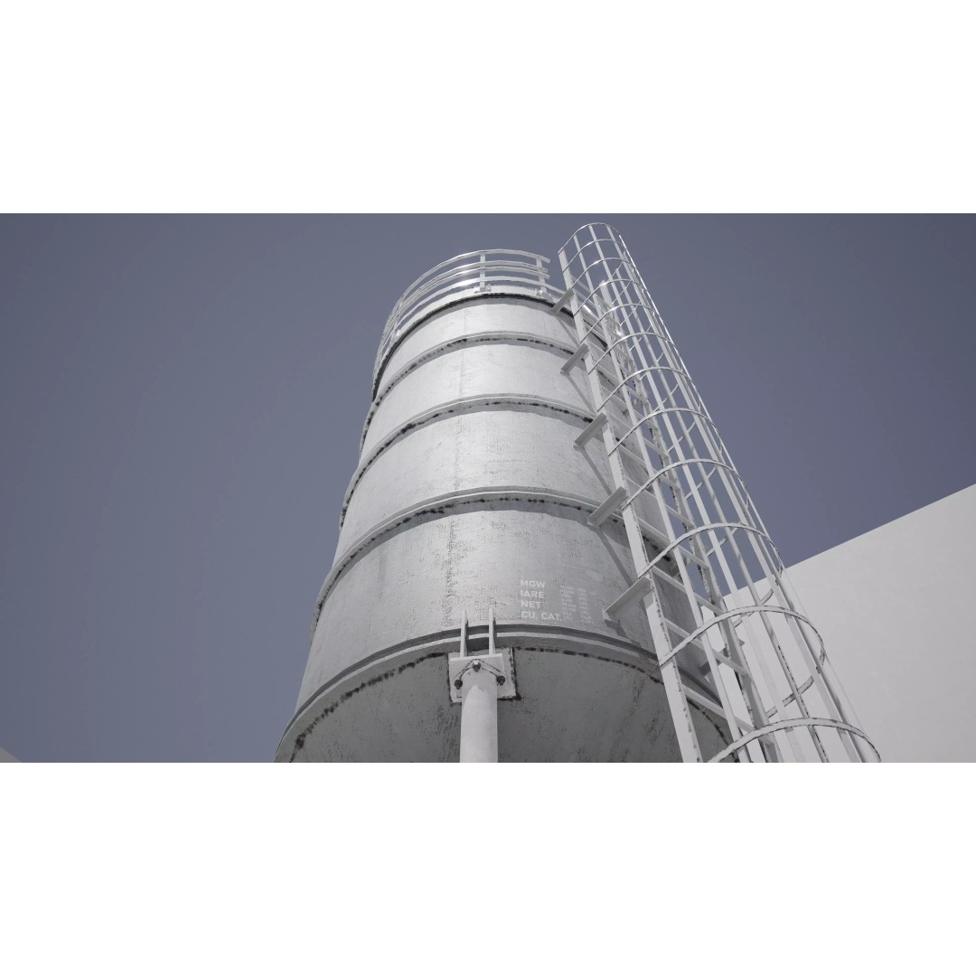 Storage Silo 3D Model – Detailed Industrial Fixture, FBX - View 8