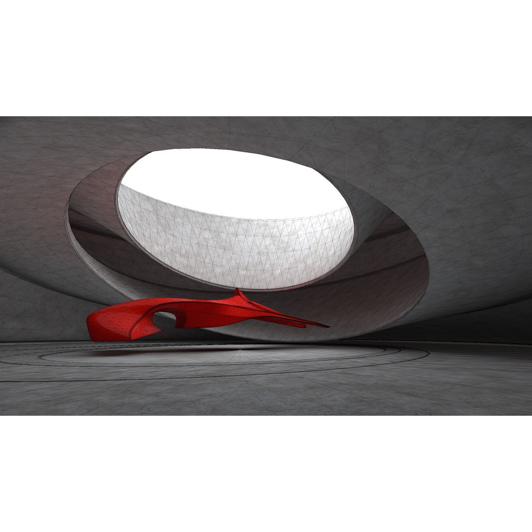 Round Room 73 3D Model – Low Poly Showroom Asset, FBX, PBR Textures