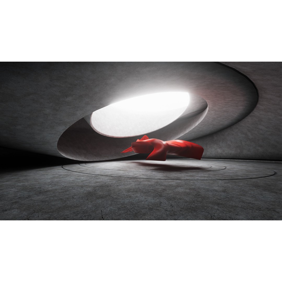 Round Room 73 3D Model – Low Poly Showroom Asset, FBX, PBR Textures - View 3