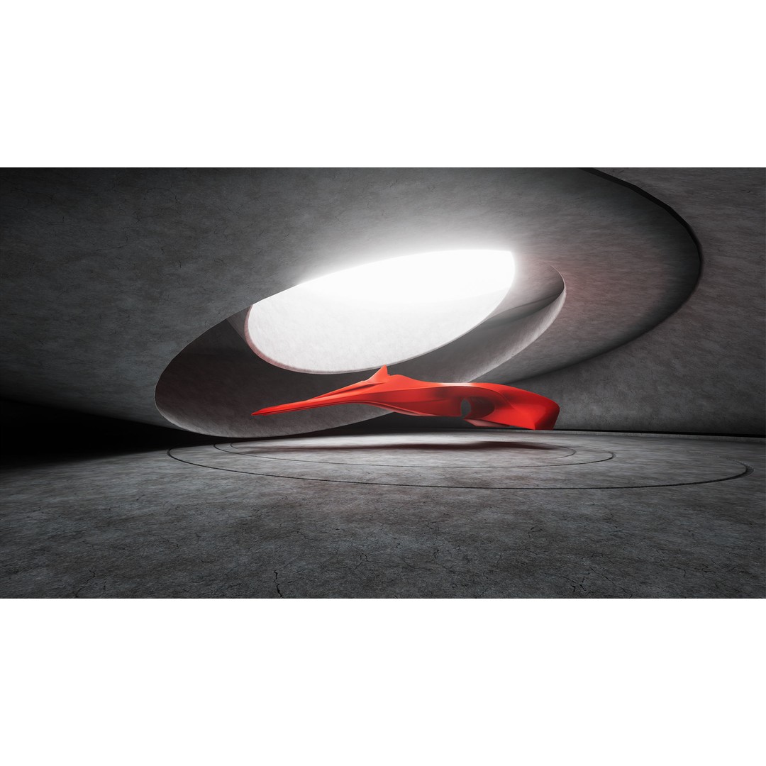 Round Room 73 3D Model – Low Poly Showroom Asset, FBX, PBR Textures - View 9