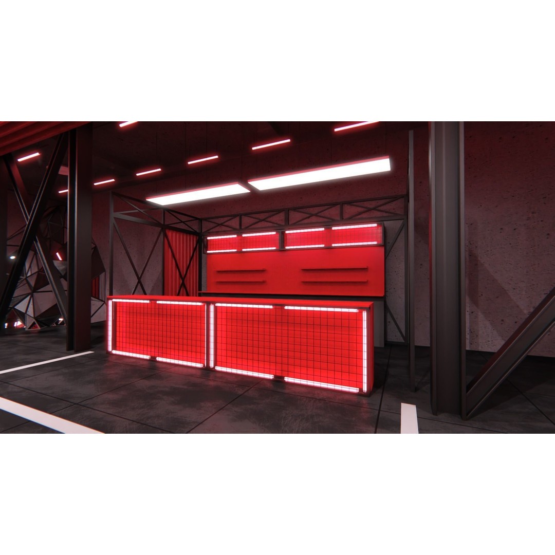 Neon Urban Room 3D Model – Modern Interior Environment, FBX, OBJ - View 10