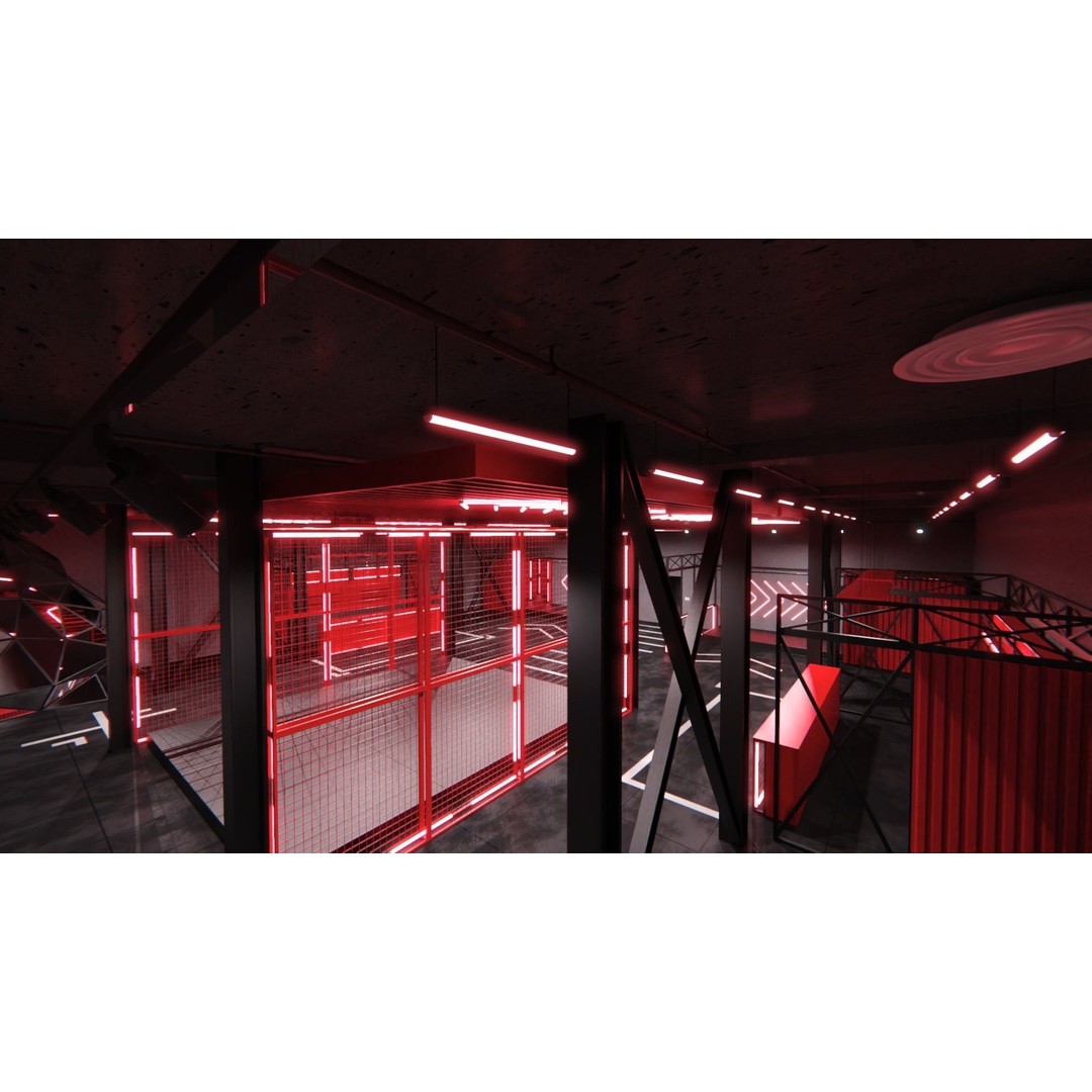 Neon Urban Room 3D Model – Modern Interior Environment, FBX, OBJ - View 13