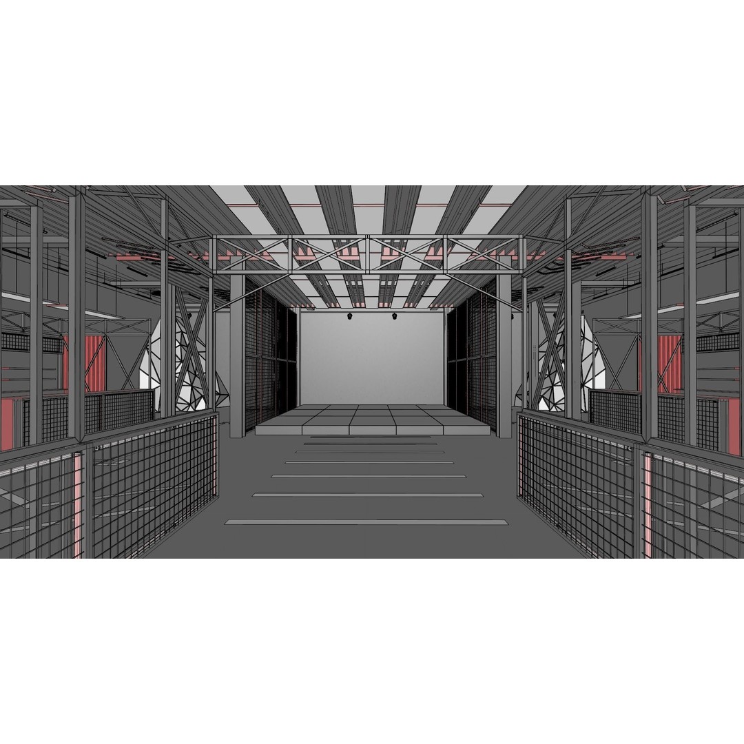 Neon Urban Room 3D Model – Modern Interior Environment, FBX, OBJ - View 16