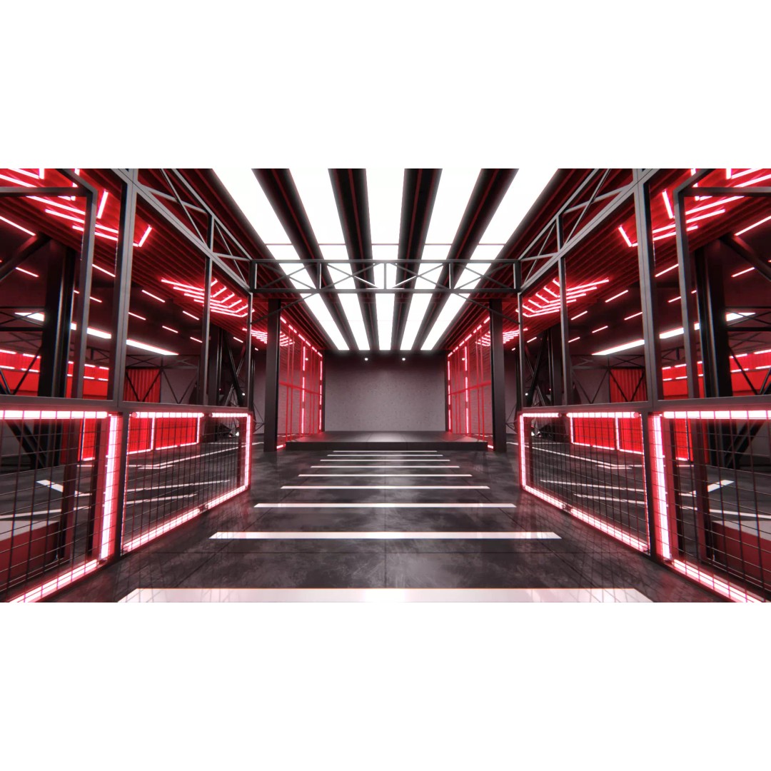 Neon Urban Room 3D Model – Modern Interior Environment, FBX, OBJ - View 2