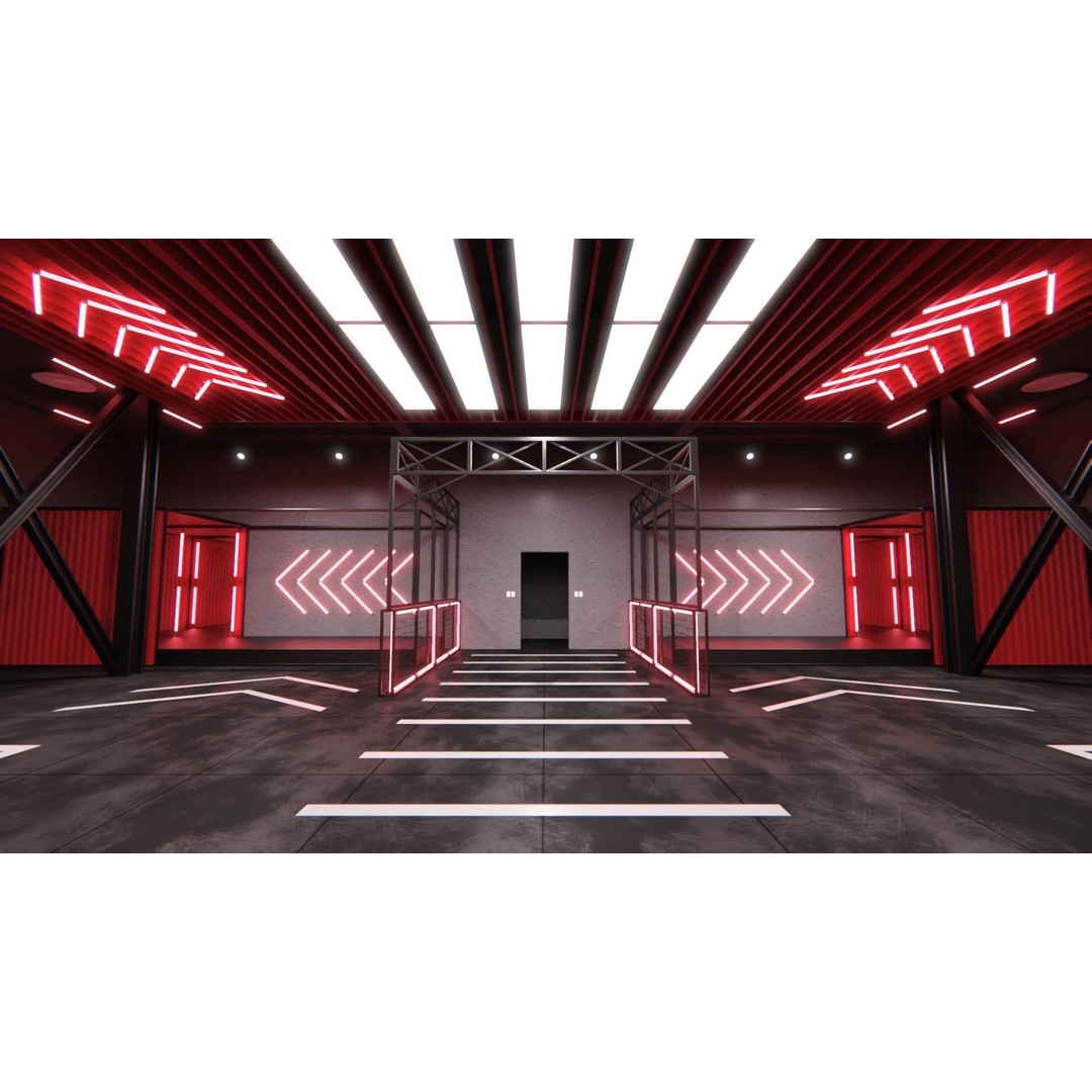 Neon Urban Room 3D Model – Modern Interior Environment, FBX, OBJ - View 6
