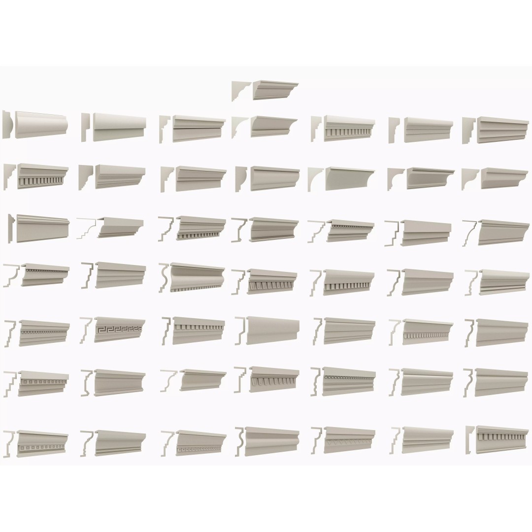 Classical Molding Profile Sweeps Collection 3D Model – Architectural Decoration, FBX, Blender - View 2