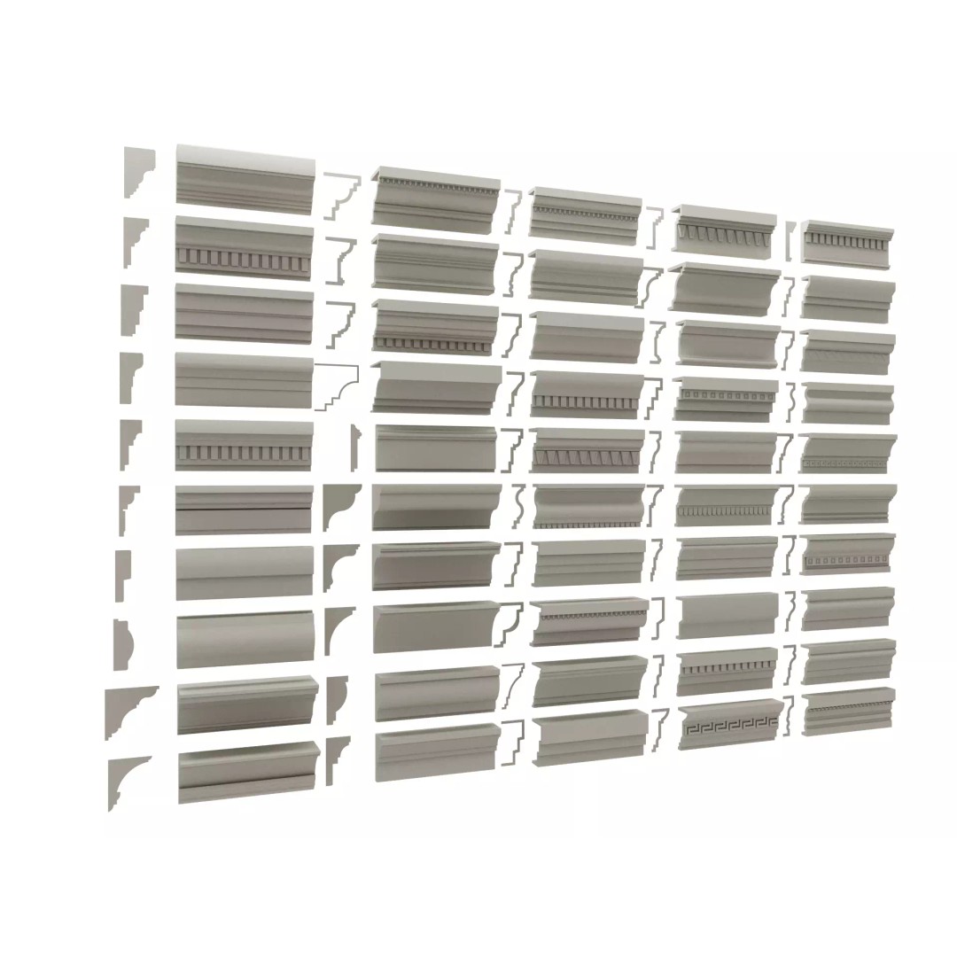 Classical Molding Profile Sweeps Collection 3D Model – Architectural Decoration, FBX, Blender - View 8