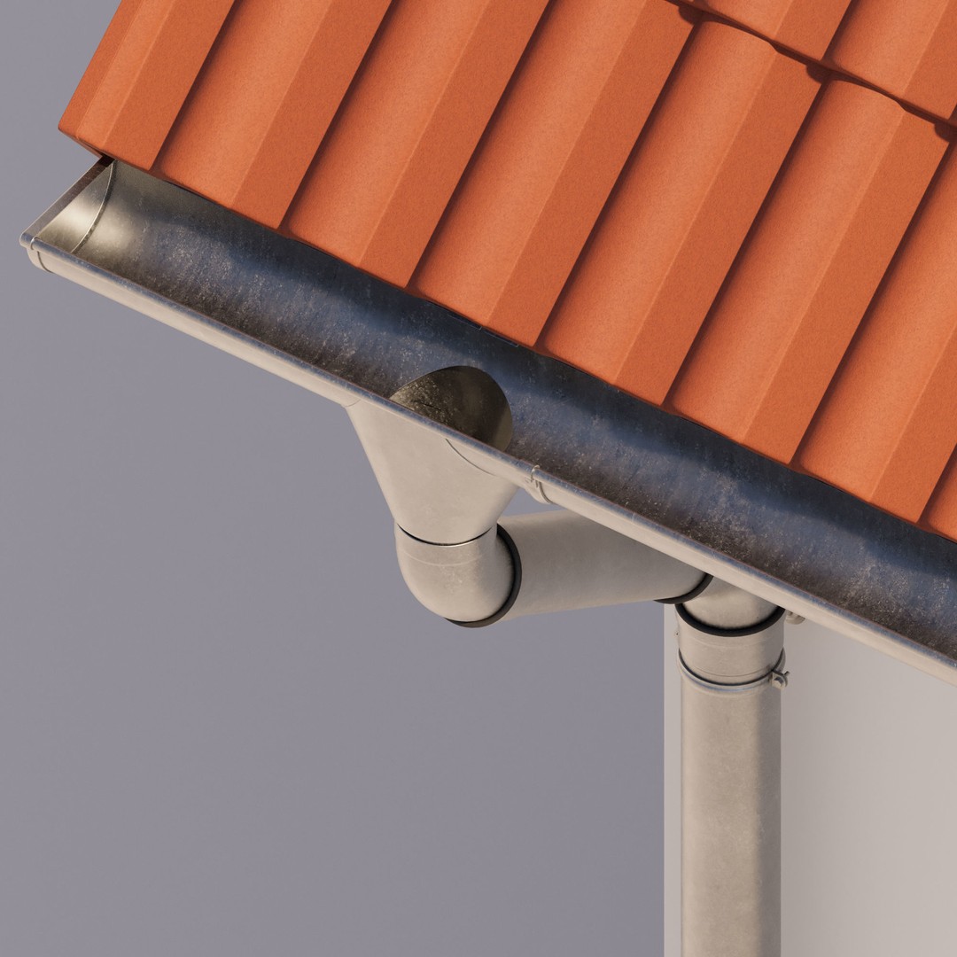 German Gutter System 3D Model – Detailed Architectural Fixture, PBR, FBX - View 11