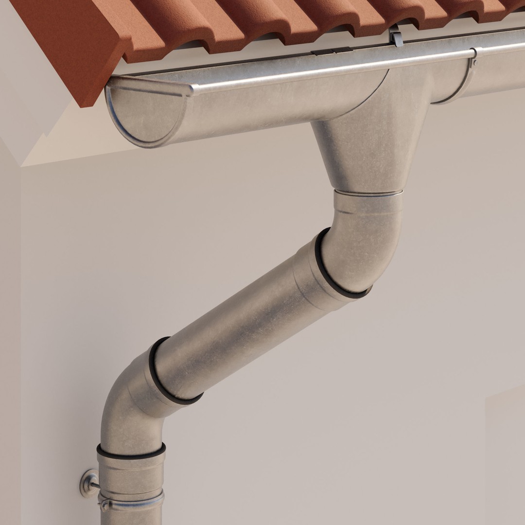 German Gutter System 3D Model – Detailed Architectural Fixture, PBR, FBX - View 12