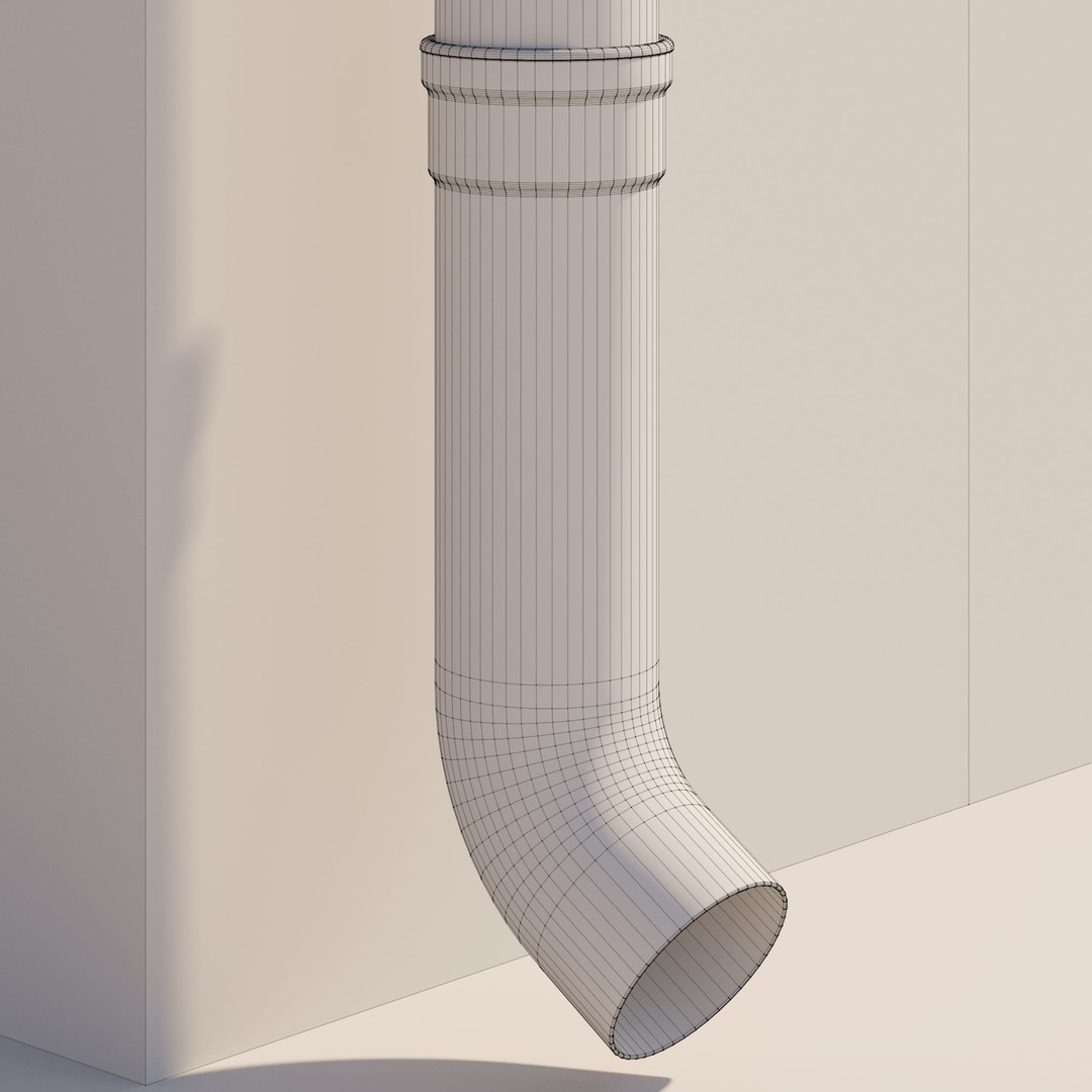 German Gutter System 3D Model – Detailed Architectural Fixture, PBR, FBX - View 19