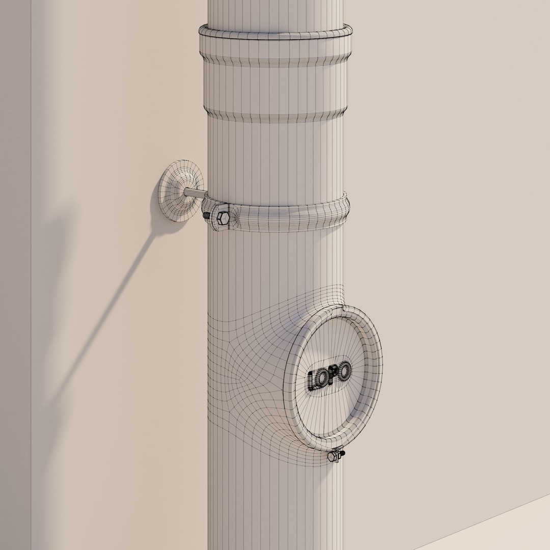 German Gutter System 3D Model – Detailed Architectural Fixture, PBR, FBX - View 26