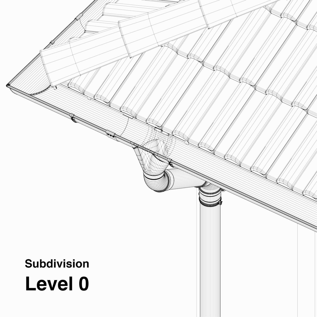 German Gutter System 3D Model – Detailed Architectural Fixture, PBR, FBX - View 30