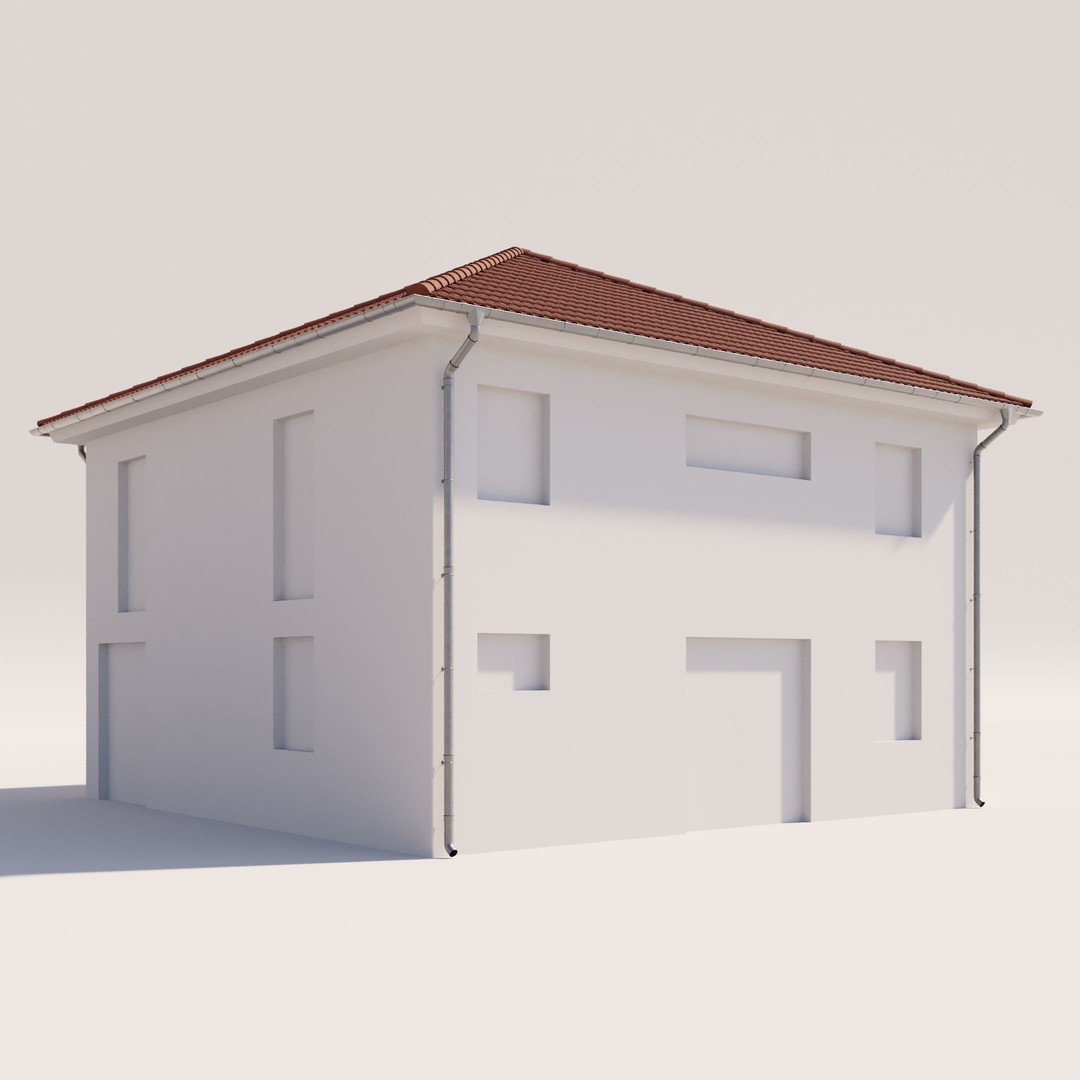 German Gutter System 3D Model – Detailed Architectural Fixture, PBR, FBX - View 4